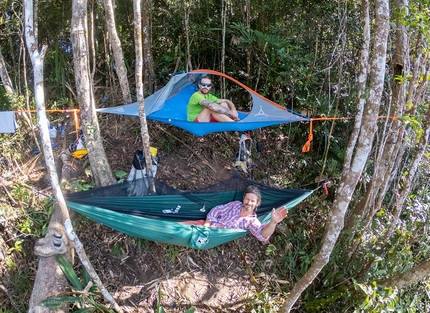 Tioman Island, Dragon Horns, Malaysia - Dragon Horns Tioman Island: Jonas Wallin and David Kaszlikowski in basecamp at the Mumbar saddle