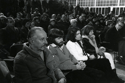 Andrea Mellano - Reinhold Messner e Wanda Rutkiewicz all'inaugurazione del Palazzo a Vela a Torino, 1982