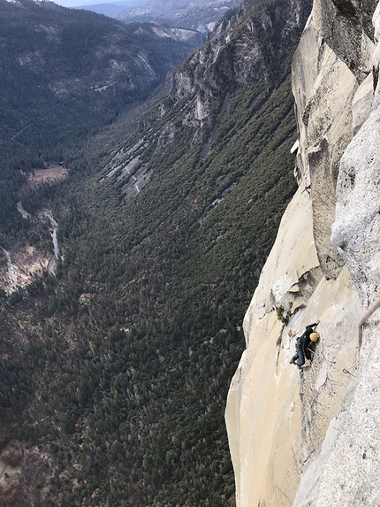 The Nose El Capitan Yosemite - Jacopo Larcher working The Nose, El Capitan, Yosemite in 2018