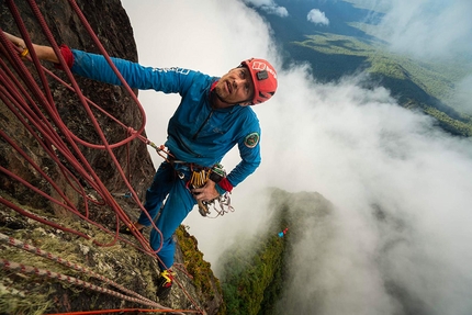 Mount Roraima, Leo Houlding - Mount Roraima: Leo Houlding making the first ascent of his new route up Mount Roraima in Guyana.