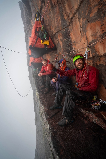 Mount Roraima, Leo Houlding - Waldo Etherington in high spirits with Anna Taylor and Leo Houlding on Mount Roraima
