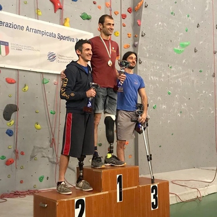 Campionato Italiano Paraclimbing 2019 - Campionato Italiano Paraclimbing 2019: 2 Dario Accastello  1 Michele Maggioni 3 Omar Al Khatib