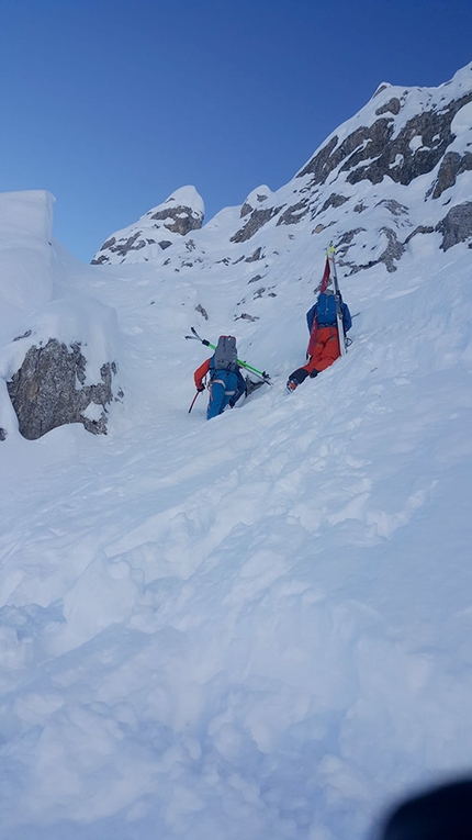 Cima Mugoni Catinaccio, Dolomiti, Lorenzo Battisti, Stefano Tononi - Cima Mugoni parete nord, Catinaccio, Dolomiti: 