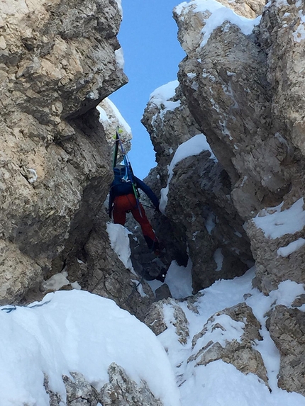 Cima Mugoni Catinaccio, Dolomiti, Lorenzo Battisti, Stefano Tononi - Cima Mugoni parete nord, Catinaccio, Dolomiti: 