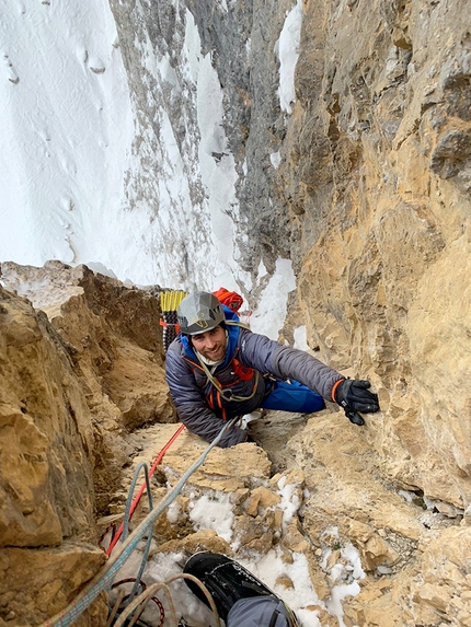 Pordoi Dolomites, Simon Gietl, Vittorio Messini - Pandora on Pordoi, Dolomites: 