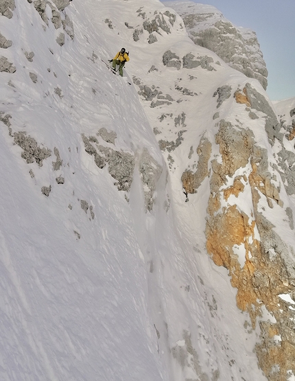 Enfant (Terrible), new ski descent off Cima Termoncello in Brenta Dolomites