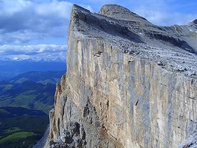 Sass dla Crusc - A view onto the Pilastro di Mezzo on Sass dla Crusc, Dolomites