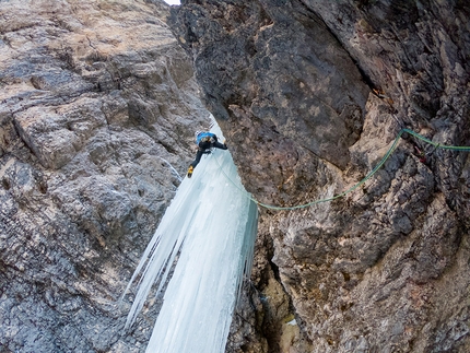 Daniel Ladurner, Hannes Lemayer celebrate Happy New Year ice climb in Dolomites