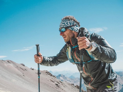 Martin Zhor Aconcagua - Martin Zhor durante la sua salita in velocità dell'Aconcagua in 3:38:17