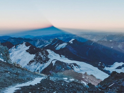 Martin Zhor Aconcagua - Martin Zhor durante la sua salita in velocità dell'Aconcagua in 3:38:17