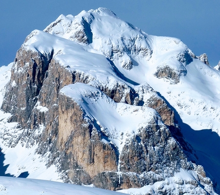 Pale di San Martino Dolomiti - La spettacolare linea di Indusia, Altipiano delle Pale Col dei Cantoni, Pale di San Martino, Dolomiti salita da Renzo Corona e Flavio Piccinini il 07/12/2019