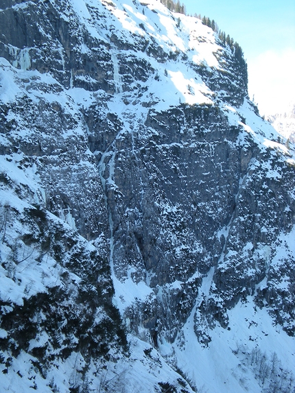 Velo del Piss, Val Sorapiss, Dolomiti - Colatoio Camillo Zorzi e Velo del Piss in Val Sorapiss, Dolomiti