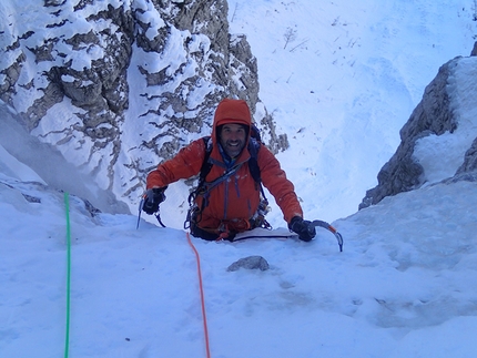 Rocchetta Alta di Bosconero, Zoldo Dolomites, Santiago Padrós, Diego Toigo - Madre Tierra up Rocchetta Alta di Bosconero, Zoldo Dolomites