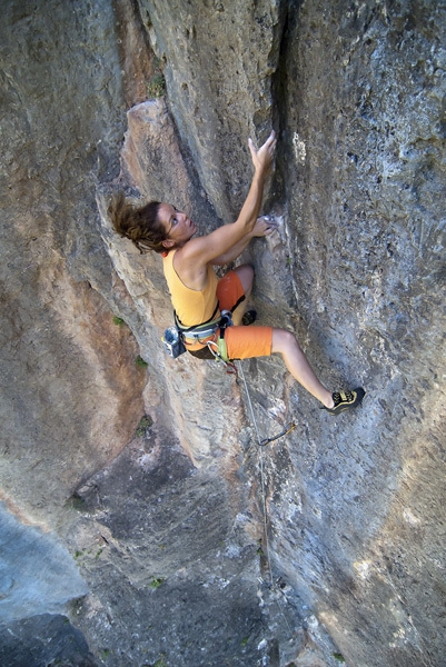 Lleida, Spain - Virginia Rodriguez on Tascones Lejanos (6a+) Camarasa.