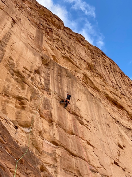 Young French FFME team with Arnaud Petit establish new route in Wadi Rum, Jordan