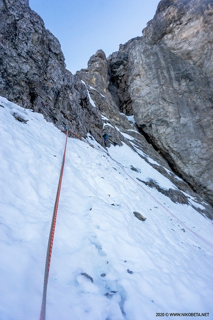 Cima Mosca, Piccole Dolomiti, Nicola Bertolani, Matthias Stefani - Transiberiana Express alla Cima Mosca, Piccole Dolomiti: apertura del settimo tiro