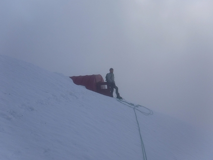 Schiara, Dolomiti Bellunesi - L'apertura di Via Lara, Schiara parete nord, Dolomiti Bellunesi (Franco Benincà, Marino De Colle, Marco Trevisol 02/2020)