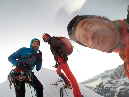 Schiara, Dolomiti Bellunesi - L'apertura di Via Lara, Schiara parete nord, Dolomiti Bellunesi (Franco Benincà, Marino De Colle, Marco Trevisol 02/2020)