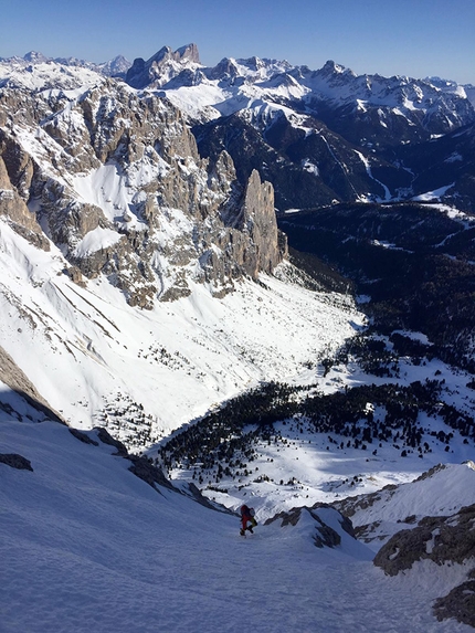 Catinaccio Dolomiti, Florian Leitner, Thomas Mair - Dim-Ice, Catinaccio, Dolomiti: in salita verso la cresta sud e quindi la cima