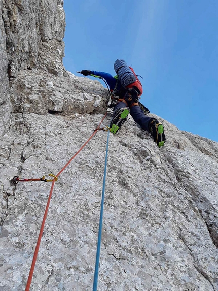 Triglav Slovenia, Matej Balažic, Marjan Kozole - For Friends, Triglav parete nord, Slovenia: M5+ sulla via Prusik-Szalay