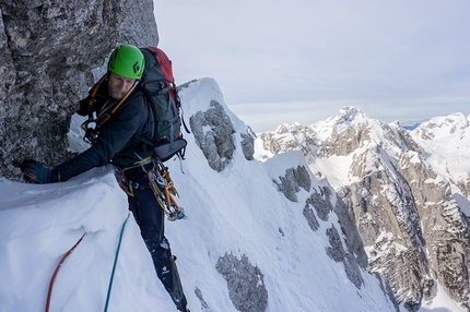 Triglav Slovenia, Matej Balažic, Marjan Kozole - For Friends, Triglav parete nord, Slovenia: sulla parte superiore della via Prusik-Szalay