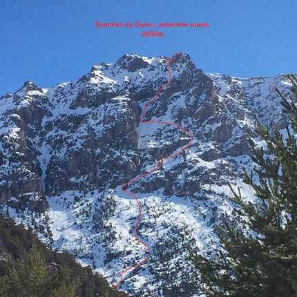 Skiing Hautes-Alpes, Paul Bonhomme - The west face of Mt. Guion (2060m), Hautes-Alpes, France, skied by Paul Bonhomme on 12/03/2020