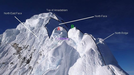 Himalaya and helicopter rescues - The accident zone on Ama Dablam