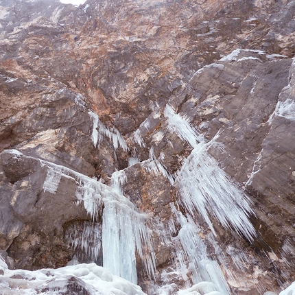 Luis Penín, David López Sáenz, Ehrwald, Austria  - Luis Penín e David López Sáenz aprono il secondo tiro di Gaia a Ehrwald in Austria 