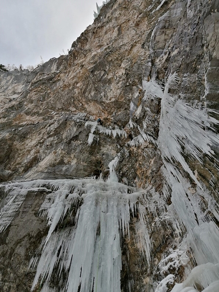 Luis Penín, David López Sáenz, Ehrwald, Austria  - Luis Penín and David López Sáenz making the first ascent of Gaia at Ehrwald in Austria 