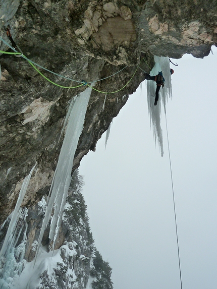 Luis Penín, David López Sáenz, Ehrwald, Austria  - Luis Penín and David López Sáenz making the first ascent of Gaia at Ehrwald in Austria 