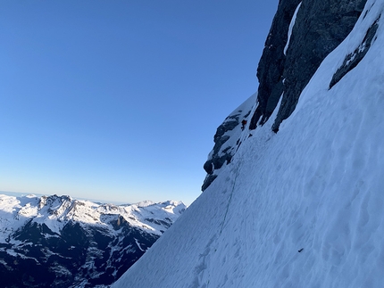 Eiger parete Nord, Francesco Rigon, Edoardo Saccaro - Eiger parete Nord: verso la Traversata Hintersoisser