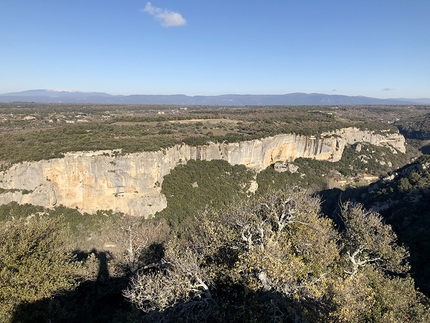 Buoux - The crag Buoux in Provence, France. In the mid 80's this cliff was one of the most important in the world and even today it is a paradise for technical sports climbing on pocketed limestone.