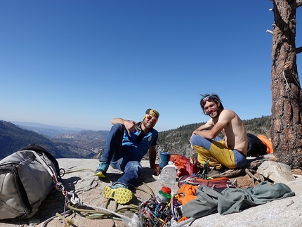 Da Yosemite alla Patagonia, in mezzo il Nepal, Giovanni Zaccaria - Enrico Geremia e Giovanni Zaccaria in cima a El Capitan in Yosemite dopo aver salito la Salathè Wall