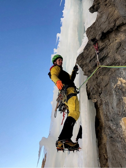 Piz Ciavazes, Dolomiti, Tiroler Wasser - Hannes Hofer repeating Tiroler Wasser on Piz Ciavazes in the Dolomites