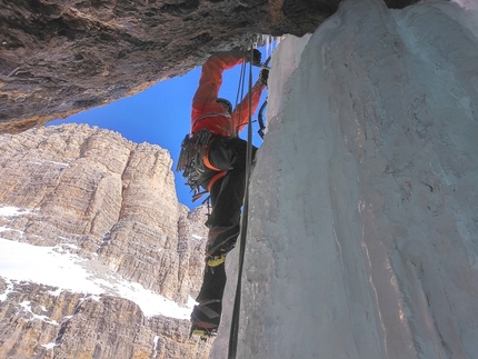 Piz Ciavazes Dolomites mixed climbed repeated by Hofer, Oberlechner