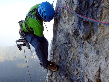 Monte Pizzocolo, Prealpi Bresciani, Leonardo Dagani, Mauro Florit - In apertura su Via Sveva al Monte Pizzocolo 