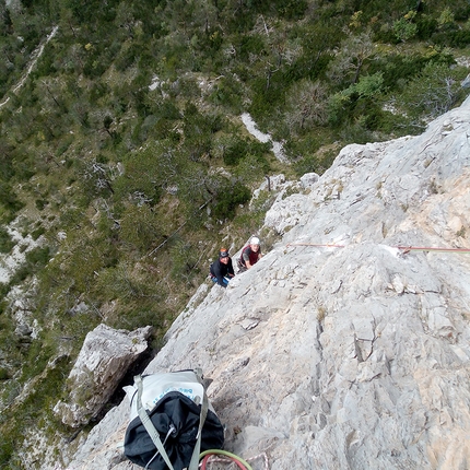 Campanile del Rifugio Pordenone, Dente del Giudizio, Monfalconi, Dolomiti Friulane - Supersoni, Campanile del Rifugio Pordenone, Dente del Giudizio, Monfalconi (Orazio Bedin, Ruggero Corà, e Diego Trevisan, 29/09/2019)