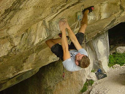 Christian Bindhammer - Christian Bindhammer climbing Underground, Arco.