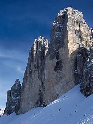 Mauro Bubu Bole Bellavista - Mauro Bubu Bole su Bellavista, parete Nord Cima Ovest di Lavaredo. 