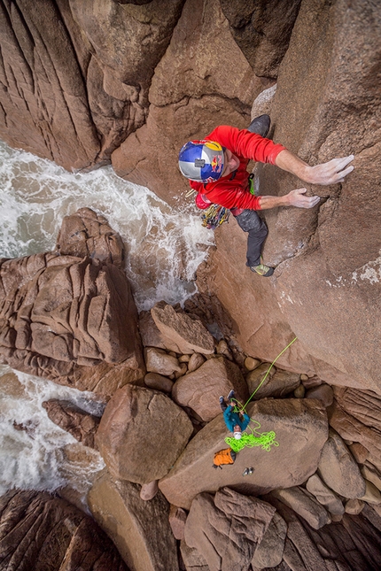 Will Gadd - Will Gadd and Iain Miller climbing new routes on sea stacks in Donegal in Ireland