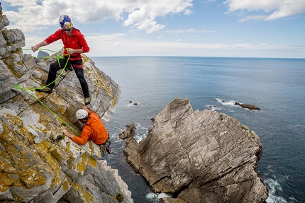 Will Gadd - Will Gadd and Iain Miller climbing new routes on sea stacks in Donegal in Ireland