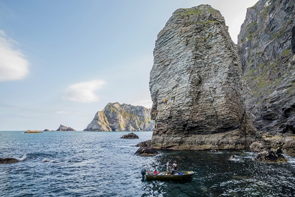 Will Gadd - Will Gadd and Iain Miller climbing new routes on sea stacks in Donegal in Ireland