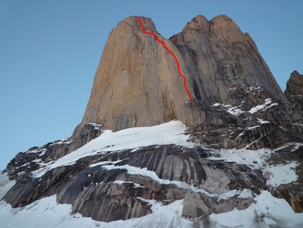 Baffin Island Mount Asgard - Mt. Asgard Baffin Island: Porter route (Charlie Porter, 1975, solo VII, 5.10+ A4)