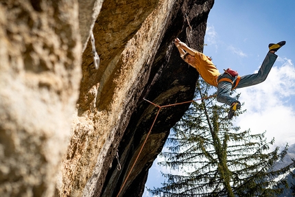 Jorg Verhoeven - Jorg Verhoeven making the first ascent of Der Weg zur Quelle 8c+ at the crag Schwarze Wand in Zillertal, Austria, May 2020