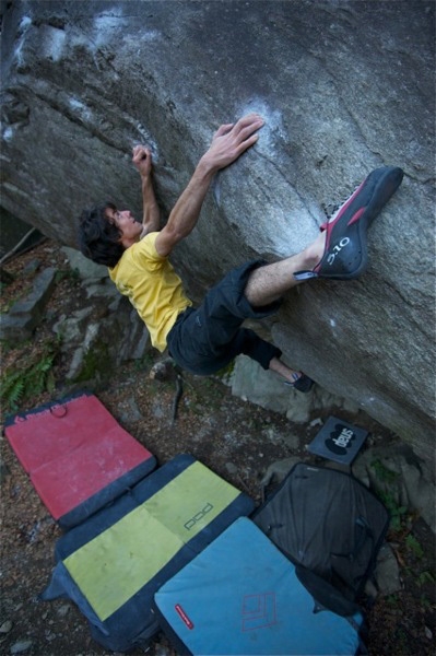 Paul Robinson tops Meadowlark Lemon, an 8C boulder problem in Nevada