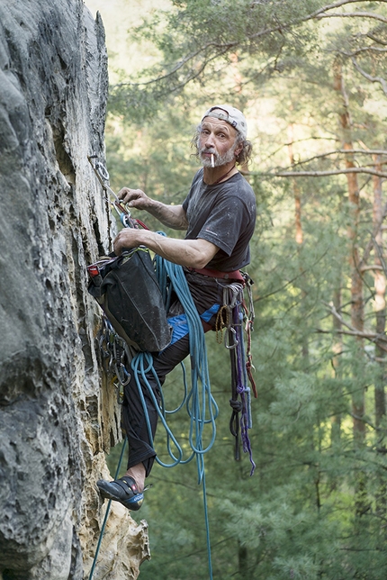 Petr Slanina - Petr Špek Slanina trad clibing on the sandstone towers of the Czech Republic 