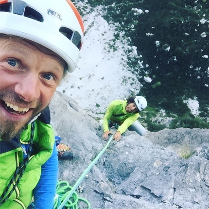 Multicolor: new multi-pitch rock climb in Val Pramper, Zoldo Dolomites