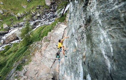 Climbing at Gressoney - Marco Zanone at Gressoney making the first ascent of The Last Dance 8c+/9a