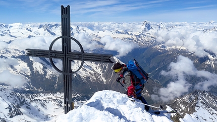 Täschhorn Svizzera, Cristian Botta, Davide Terraneo - Täschhorn Svizzera: quota 4491m calziamo gli sci in punta