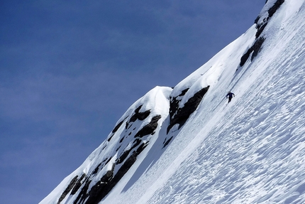 Täschhorn Svizzera, Cristian Botta, Davide Terraneo - Täschhorn Svizzera: Davide Terraneo in discesa nella parte iniziale del Täschhorn